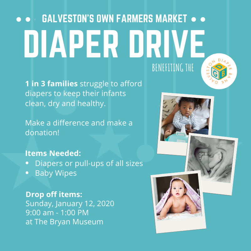 Diaper Drive benefiting The Galveston Diaper Bank