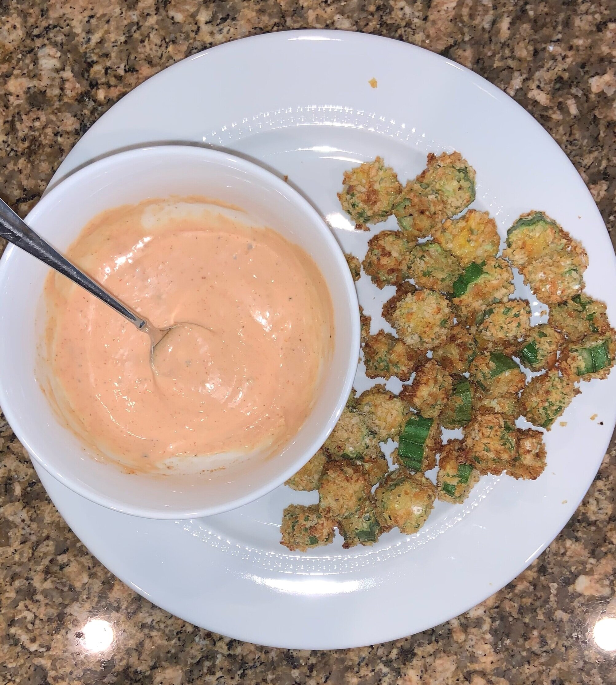 Air Fried Okra with Dipping Sauce