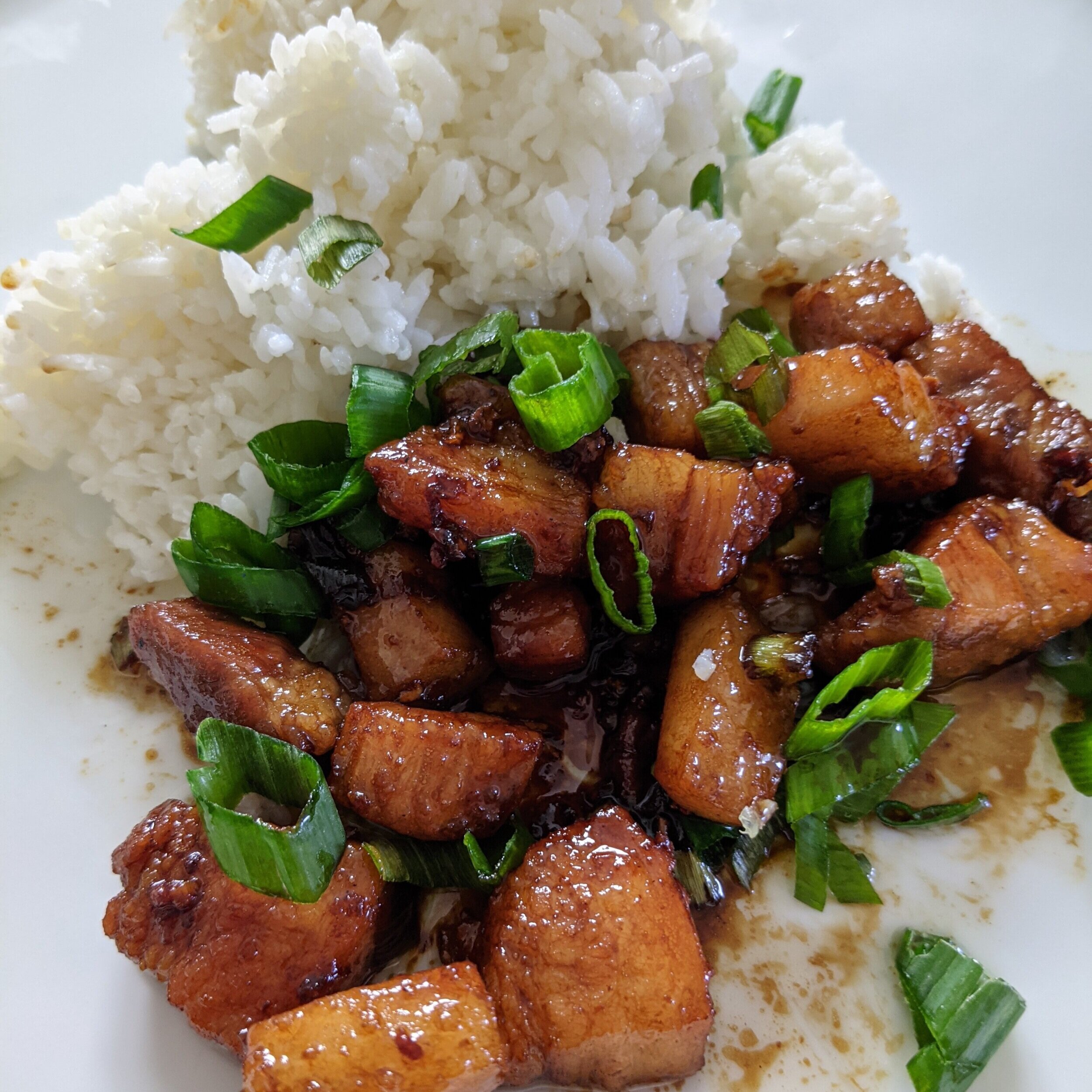 Sliced Pork Belly with Honey Garlic Sauce