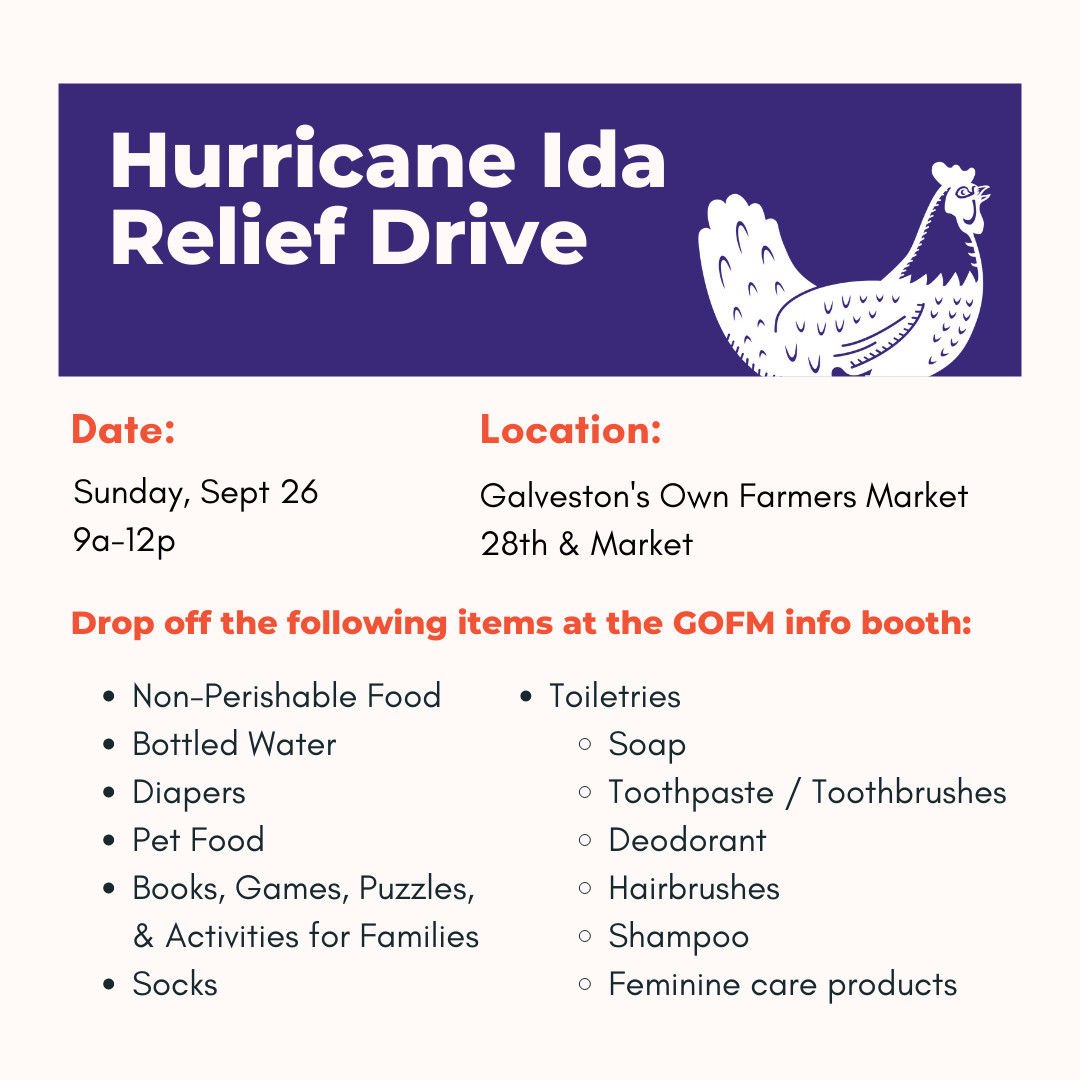 9/26 – Hurricane Ida Relief Drive